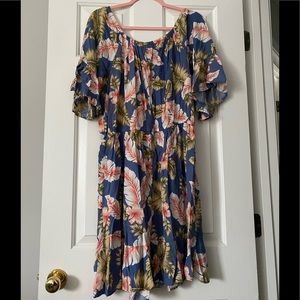 Off the shoulder spring dress!
